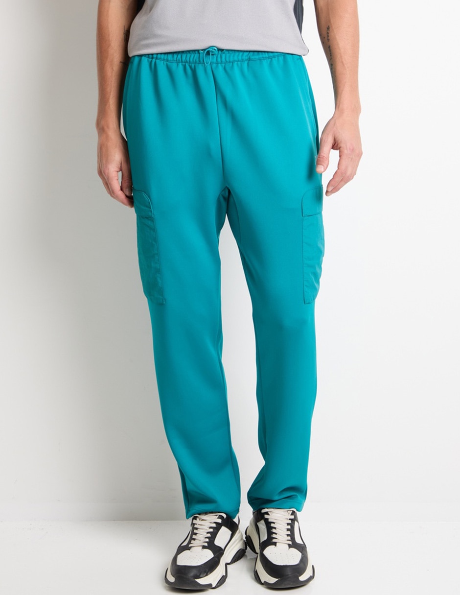 Pants straight con jareta para hombre