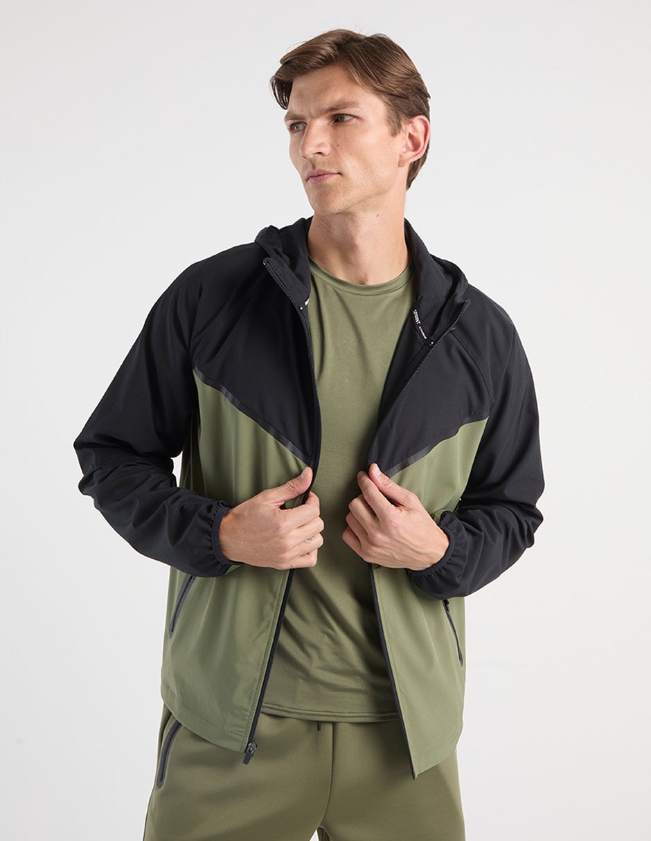 Chamarra casual capucha y bolsa para hombre 2