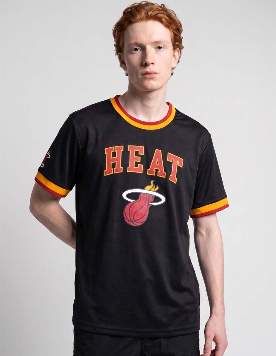 Playera deportiva para básquetbol miami heats de hombre