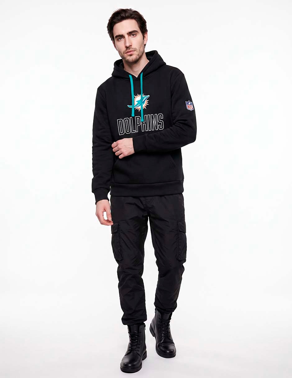 Sudadera para entretenimiento con capucha y bolsa Miami Dolphins para hombre Sudadera para entretenimiento con capucha y bolsa Miami Dolphins para hombre